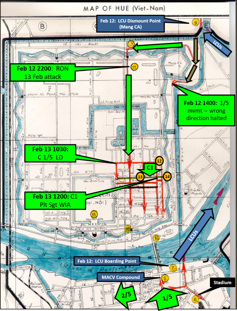 BATTLEFIELD STUDY MAPS: C/1/5 In Hue, February 1968 — Lt Nick Warr ...