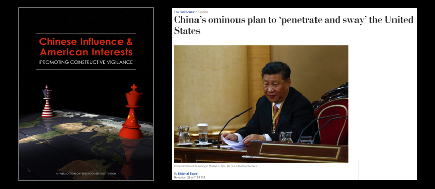 STANFORD’S HOOVER INSTITUTE & THE WASHINGTON POST AGREE:  “Constructive Vigilance” is needed for China’s Influence Ops in the US