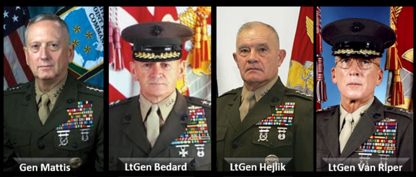 NEWS & COMMENTARY:  retired USMC General Officers Mattis, Bedard, Hjelik & Van Riper to headline podcast series entitled “On Discipline”