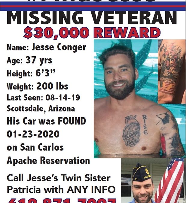 Former Marine Jesse Conger went missing in Arizona last August, his car was found a month ago — his sister Patricia joins us to talk