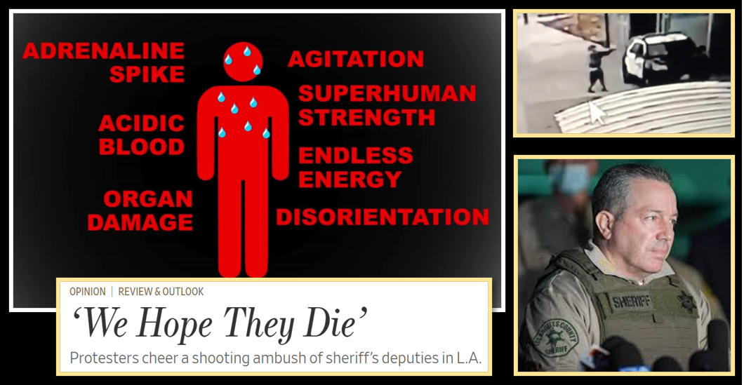 WHAT IS “EXCITED DELIRIUM”? + Two LA County Deputies ambushed & protesters chant “hope they die” at the hospital – WTF