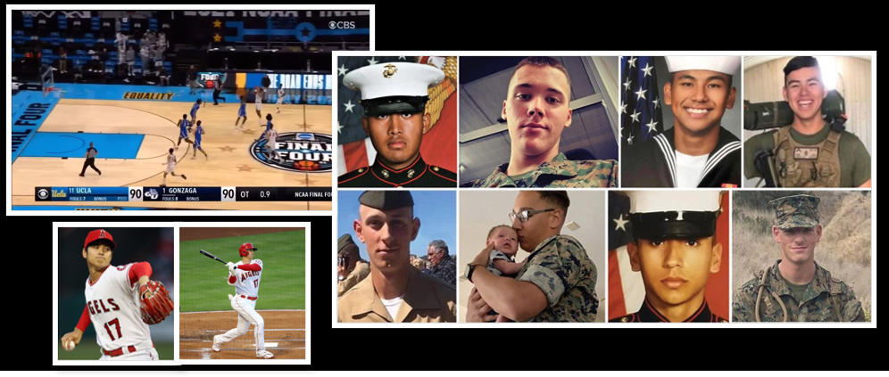 THE ALL MARINE RADIO HOUR:  an amazing sports weeks + reading the quotes of families grieving the deaths of eight Marines & one Sailor is brutal